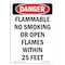 Signmission OSHA Danger, Flammable No Smoking Or Open Flames, 7in X 5in Decal, 5" W, 7" L, Portrait OS-DS-D-57-V-2366 - alternate 1